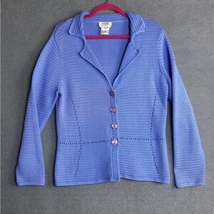 Talbots vintage long sleeve knit cardigan sweater size LP
